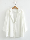 Ženska odjeća veće veličine Ljetna odijela Jednobojni kardigan od šifona rukava sedam četvrtina za pretile dame do 220 lbs