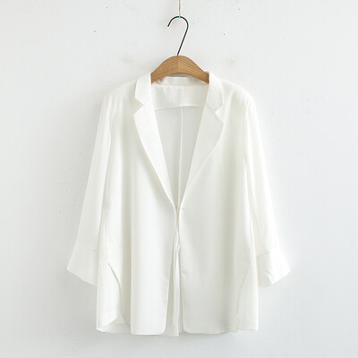 Ženska odjeća veće veličine Ljetna odijela Jednobojni kardigan od šifona rukava sedam četvrtina za pretile dame do 220 lbs