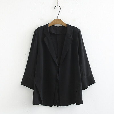 Ženska odjeća veće veličine Ljetna odijela Jednobojni kardigan od šifona rukava sedam četvrtina za pretile dame do 220 lbs