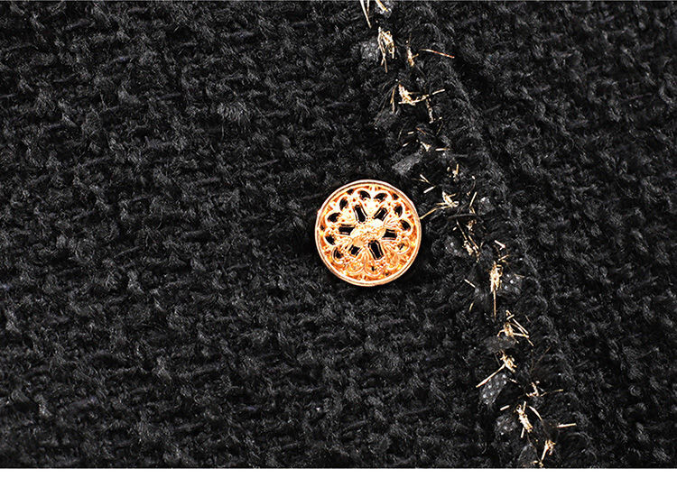 Naiste suur pluss suurus XL-5XL Tviid Jacquard Jacke Ühe rinnaga vintage must mantel Naiste pidulikud pikkade varrukatega topid