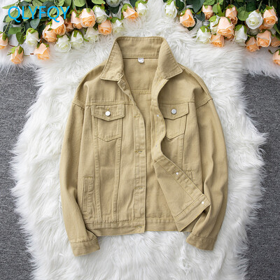 Traper jakna Ženska nova jesenska odjeća 2023. Široki gornji dijelovi Uska pamučna jakna s ovratnikom na jedno redno kopčanje Demin kaput za žene