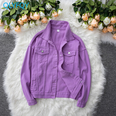 Traper jakna Ženska nova jesenska odjeća 2023. Široki gornji dijelovi Uska pamučna jakna s ovratnikom na jedno redno kopčanje Demin kaput za žene