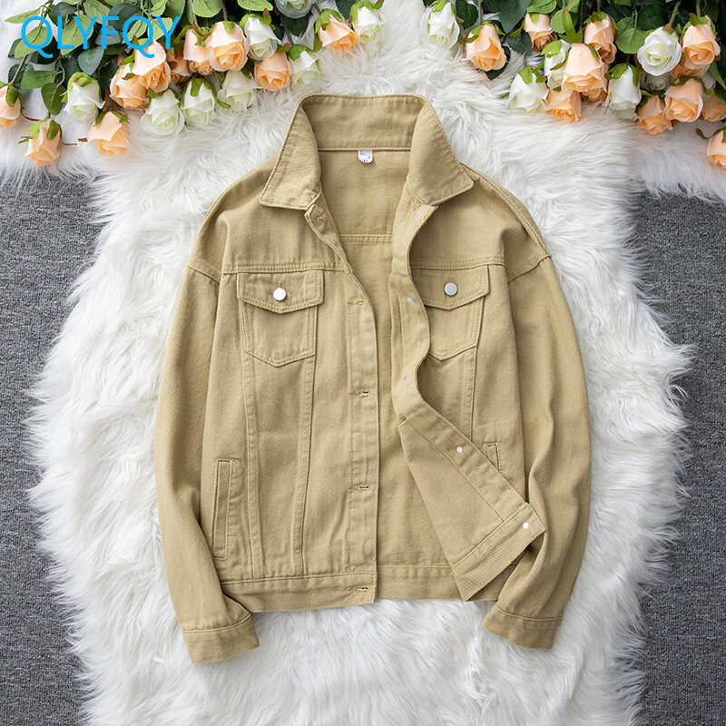 Traper jakna Ženska nova jesenska odjeća 2023. Široki gornji dijelovi Uska pamučna jakna s ovratnikom na jedno redno kopčanje Demin kaput za žene