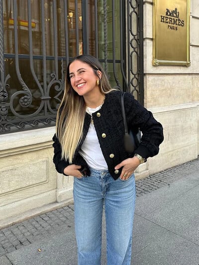 Κομψό γυναικείο μονόχρωμο κοντό παλτό Κομψό με μακρυμάνικο λαιμόκοψη βαμβακερό μπουφάν Φθινοπωρινή μόδα Lady Commute Outwear