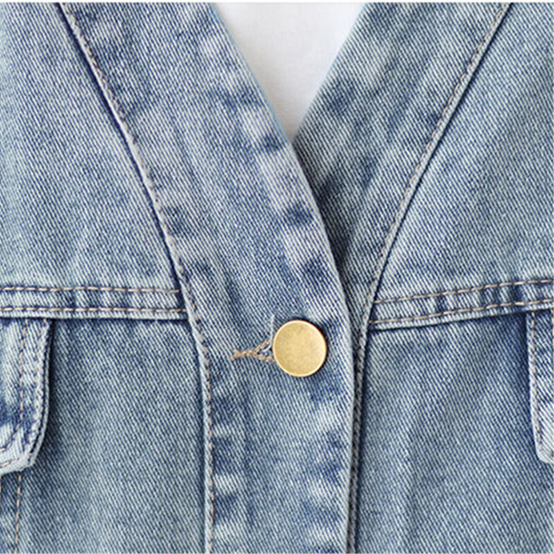 Uued 2023. aasta sügistalvised teksajakid naistele Vintage pikkade varrukatega V-kaelusega sinine teksajakk Korea stiilis lahtised ülerõivad mantlid Topid