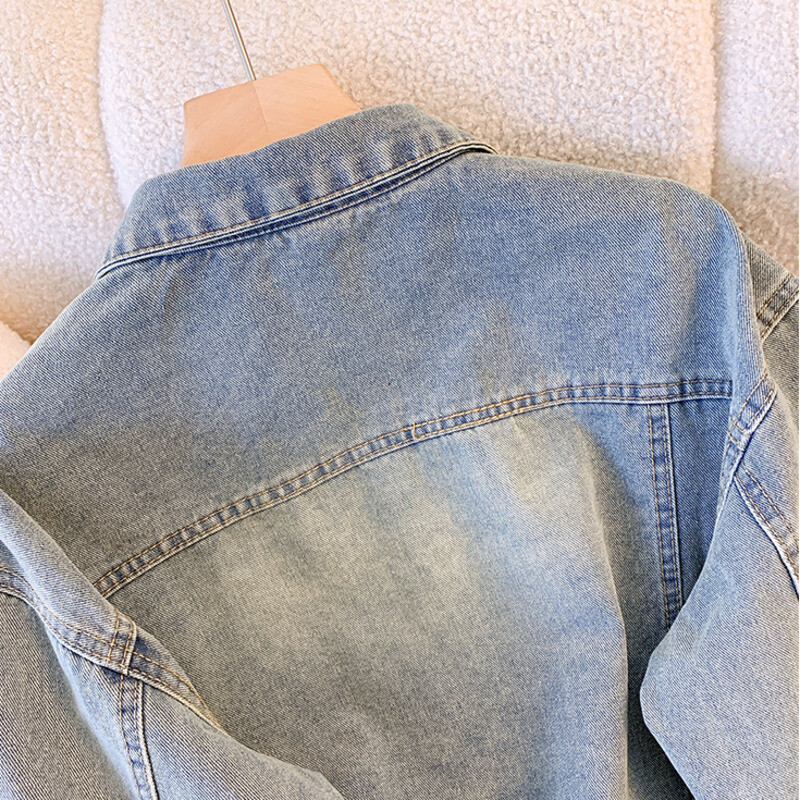 2024. aasta sügis, uus lühike teksajakk Naiste elegantsed üherealised õhukesed teksad Tuttmantel Basic jakk Naiste tänavarõivad, ülerõivad