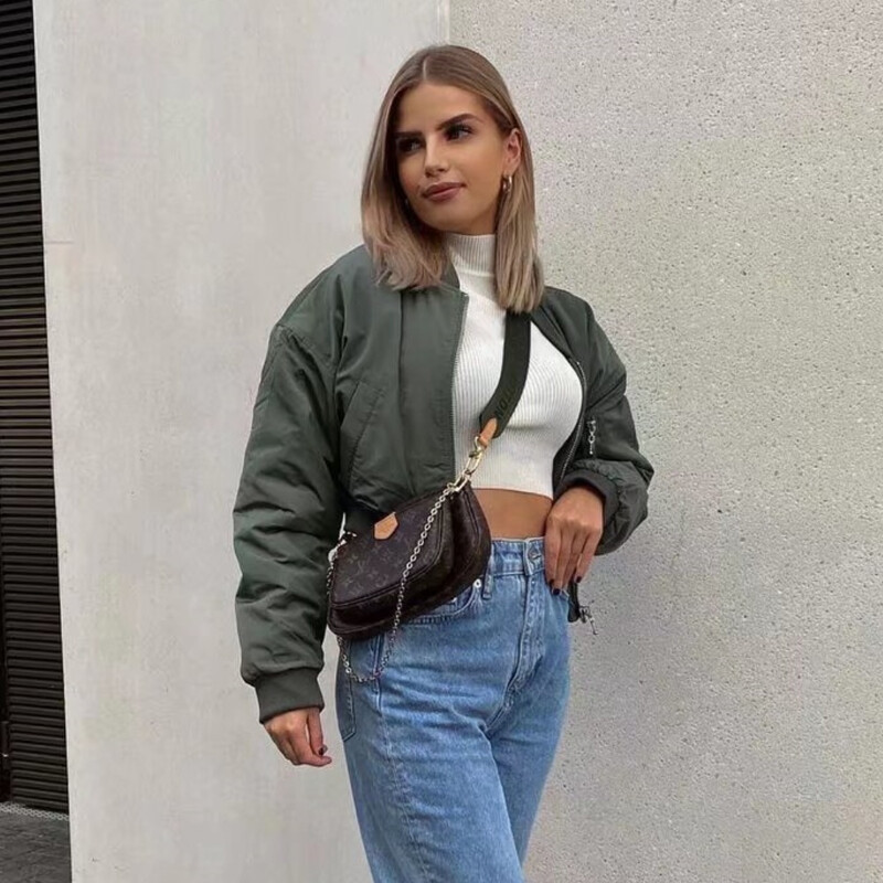 PB&ZA 2024. Proljetna nova ženska moda i elegancija Opuštena i svestrana ležerna letačka jakna Pamučni kaput