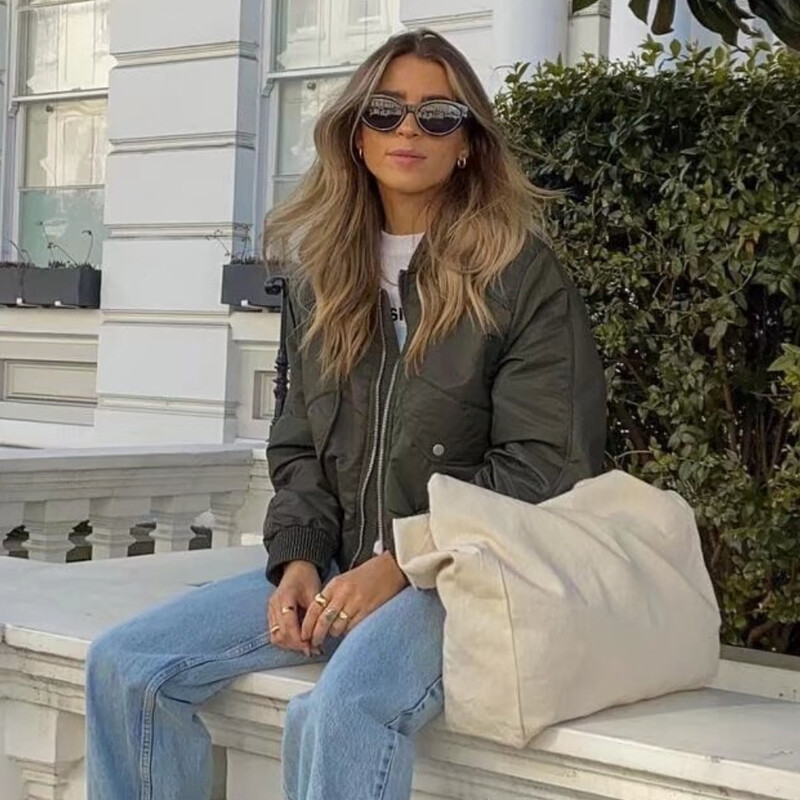 PB&ZA 2024. Proljetna nova ženska moda i elegancija Opuštena i svestrana ležerna letačka jakna Pamučni kaput