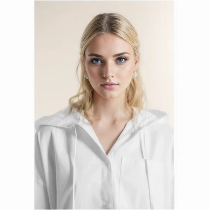 Cos Lris 2024 suvised naiste mitmekülgsed vabaaja kapuutsiga valged pikkade varrukatega päikesekaitseriided