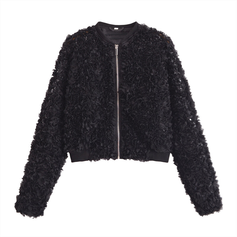 PB&ZA 2024, nova ženska modna ležerna labava, svestrana jakna s visokim strukom, kaput s cvjetićima