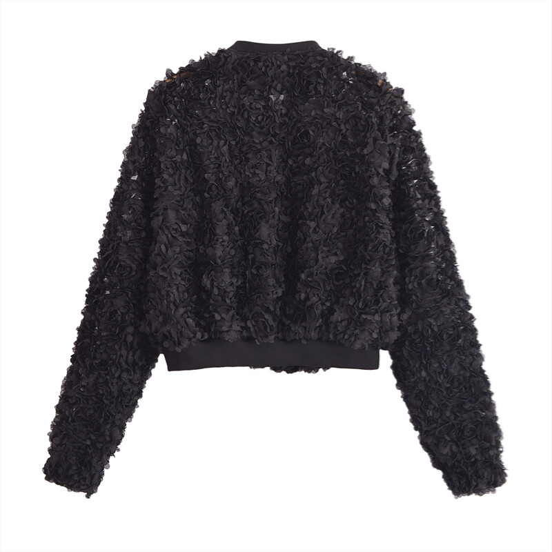 PB&ZA 2024, nova ženska modna ležerna labava, svestrana jakna s visokim strukom, kaput s cvjetićima