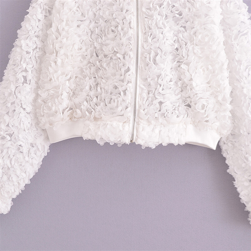 PB&ZA 2024, nova ženska modna ležerna labava, svestrana jakna s visokim strukom, kaput s cvjetićima