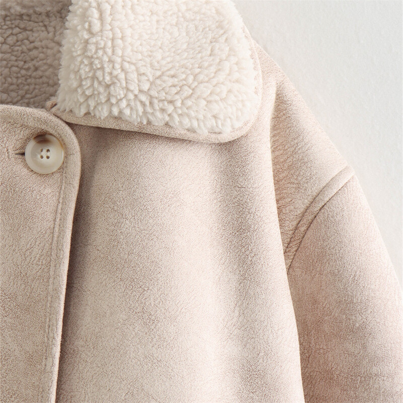 PB&ZA 2024 suvine uus naiste mood mitmekülgne lihtne seemisnahast reväär pluss sametine soe pikkade varrukatega jakk