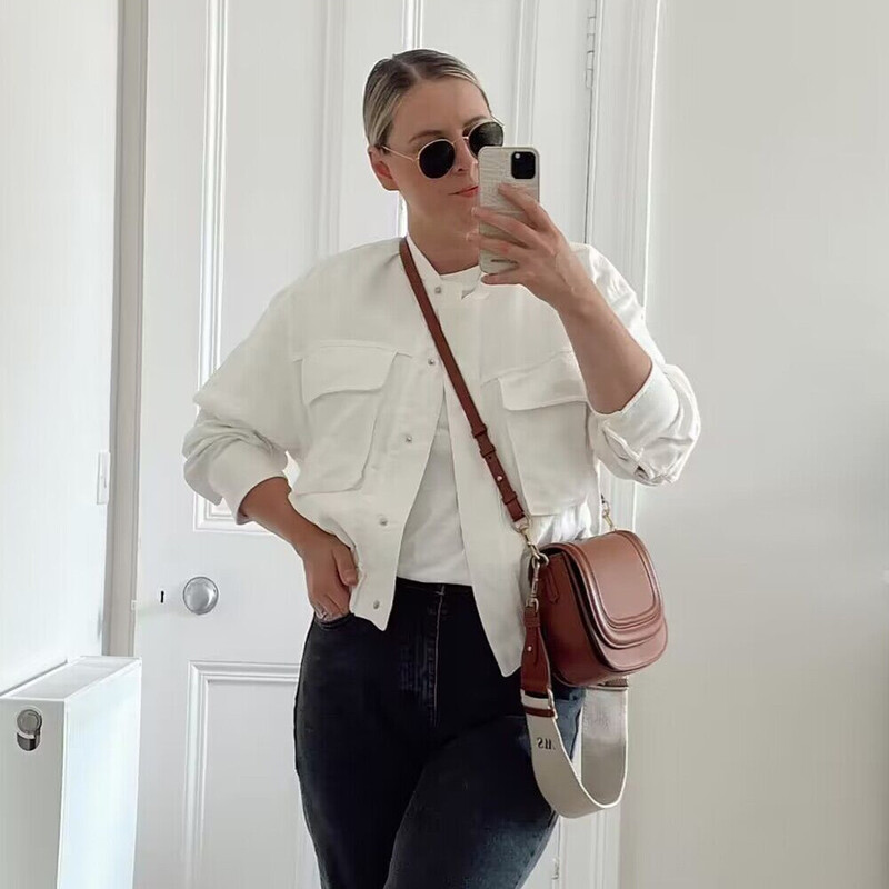 PB&ZA 2024, primăvară, noua modă pentru femei, temperament casual, versatil, imitație de in, jachetă scurtă, jachetă