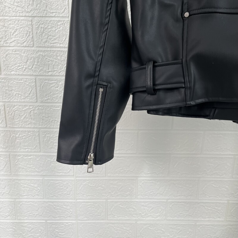 Taop&Za ženska nova jesen 2024. kožna jakna u motociklističkom stilu, svestrani remen, ukrasi od imitacije kože, kratki kaput