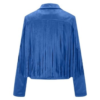 Vintage Fringe Faux Suede Δερμάτινα Μπουφάν Cropped Tassel Bomber Δερμάτινο μπουφάν Γυναικείο Μοντέρνο Moto And Biker Outerwear Chaquetas