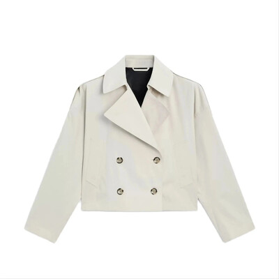 RZRA2024 νέο γυναικείο casual βρετανικό φθινοπωρινό έξυπνο μονόχρωμο γυναικείο μπουφάν με κοντό πέτο