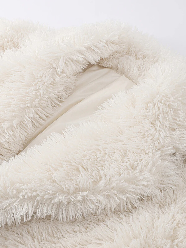 Κομψό πέτο ψεύτικο γούνινο παλτό Γυναικεία μόδα Μακρύ μανίκι Φαρδιά μασίφ ρούχα Σγουρή γούνα Γυναικείο τοπ 2024 Φθινοπωρινό σακάκι με όλα τα ταιριαστά