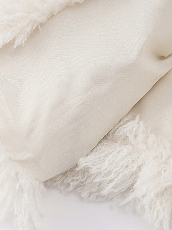 Κομψό πέτο ψεύτικο γούνινο παλτό Γυναικεία μόδα Μακρύ μανίκι Φαρδιά μασίφ ρούχα Σγουρή γούνα Γυναικείο τοπ 2024 Φθινοπωρινό σακάκι με όλα τα ταιριαστά