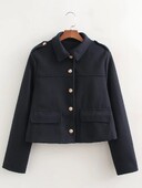 KAOPU ZA naiste lühike pehme tviid vabaaja jope Naiste mood kevadine revääriga pikkade varrukatega taskumantel