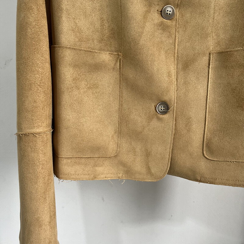 PB&ZA jachetă de piele de căprioară cu mânecă lungă, cu nasturi, cu buzunare duble, cu temperament casual, toamnă și iarnă 2024