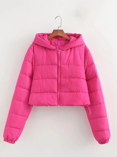 KAOPU ZA ženska modna kratka jakna s kapuljačom proljeće jesen podstavljen pamukom ženski ležerni kaput dugih rukava