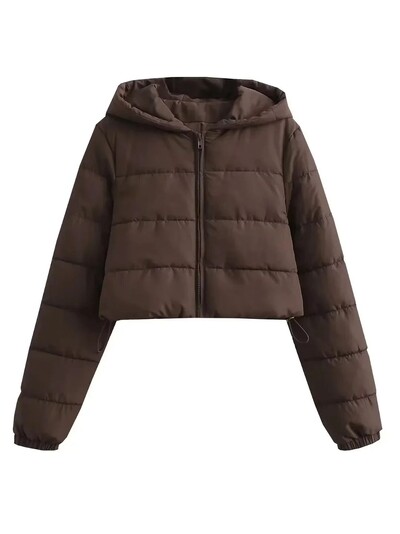 KAOPU ZA ženska modna kratka jakna s kapuljačom proljeće jesen podstavljen pamukom ženski ležerni kaput dugih rukava