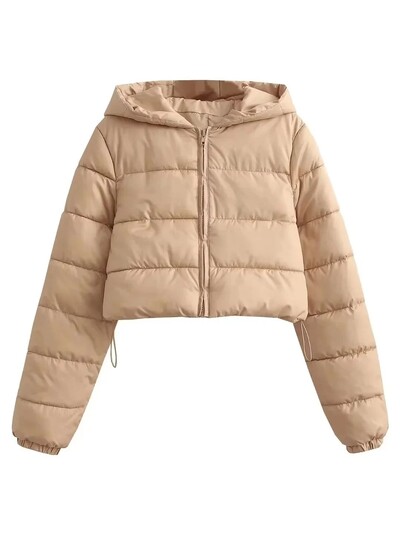 KAOPU ZA ženska modna kratka jakna s kapuljačom proljeće jesen podstavljen pamukom ženski ležerni kaput dugih rukava