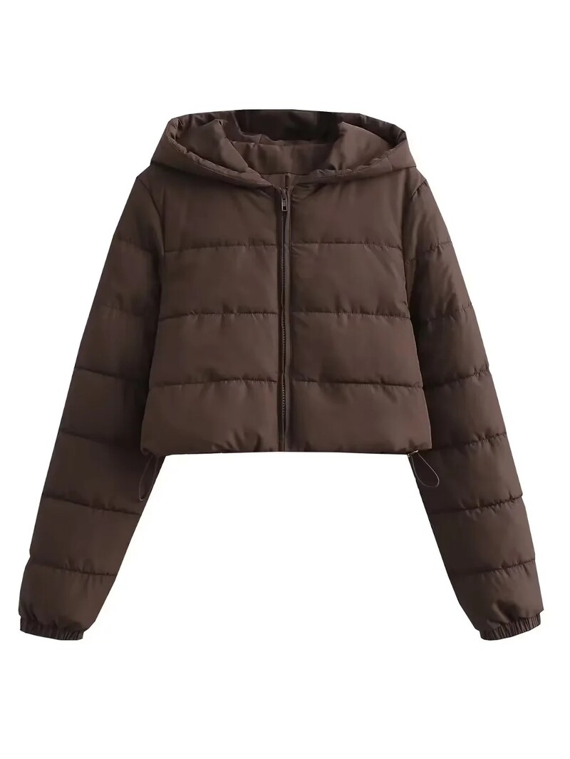 KAOPU ZA ženska modna kratka jakna s kapuljačom proljeće jesen podstavljen pamukom ženski ležerni kaput dugih rukava