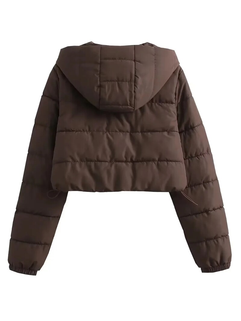 KAOPU ZA ženska modna kratka jakna s kapuljačom proljeće jesen podstavljen pamukom ženski ležerni kaput dugih rukava