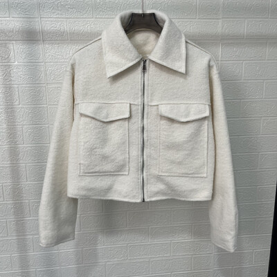 PB&ZA γυναικεία ρούχα 2024 φθινοπωρινό ταμπεραμέντο casual στυλ πέτο με μακριά μανίκια τσέπη μονόχρωμο μπουφάν