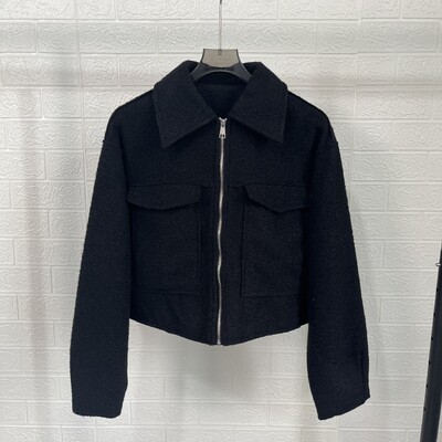 PB&ZA γυναικεία ρούχα 2024 φθινοπωρινό ταμπεραμέντο casual στυλ πέτο με μακριά μανίκια τσέπη μονόχρωμο μπουφάν