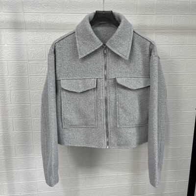 PB&ZA γυναικεία ρούχα 2024 φθινοπωρινό ταμπεραμέντο casual στυλ πέτο με μακριά μανίκια τσέπη μονόχρωμο μπουφάν