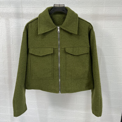 PB&ZA γυναικεία ρούχα 2024 φθινοπωρινό ταμπεραμέντο casual στυλ πέτο με μακριά μανίκια τσέπη μονόχρωμο μπουφάν