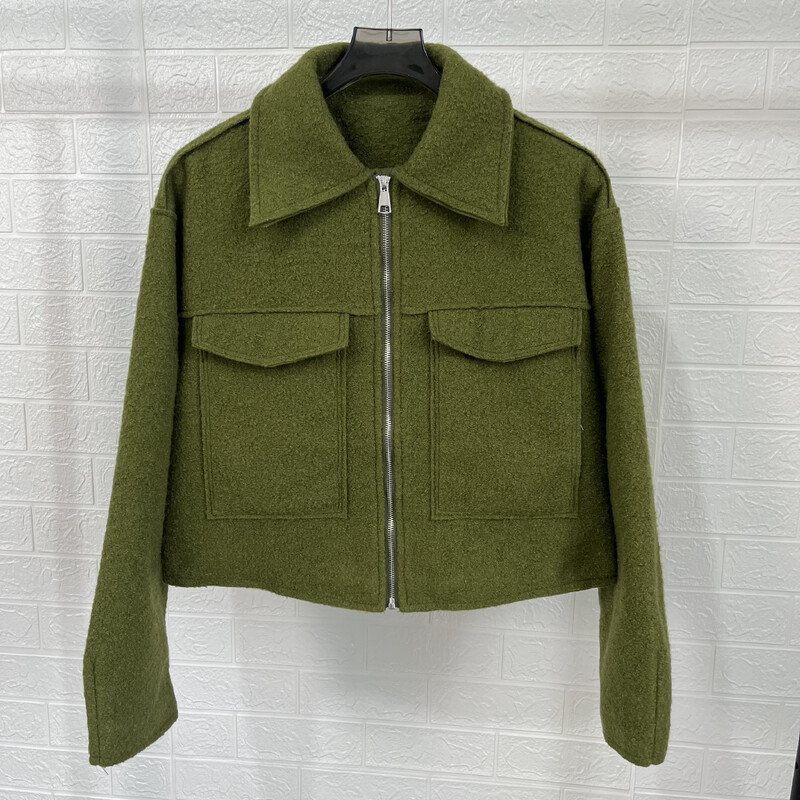 PB&ZA γυναικεία ρούχα 2024 φθινοπωρινό ταμπεραμέντο casual στυλ πέτο με μακριά μανίκια τσέπη μονόχρωμο μπουφάν