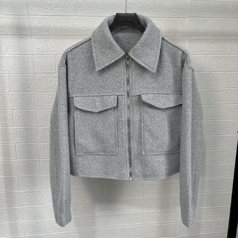 PB&ZA γυναικεία ρούχα 2024 φθινοπωρινό ταμπεραμέντο casual στυλ πέτο με μακριά μανίκια τσέπη μονόχρωμο μπουφάν