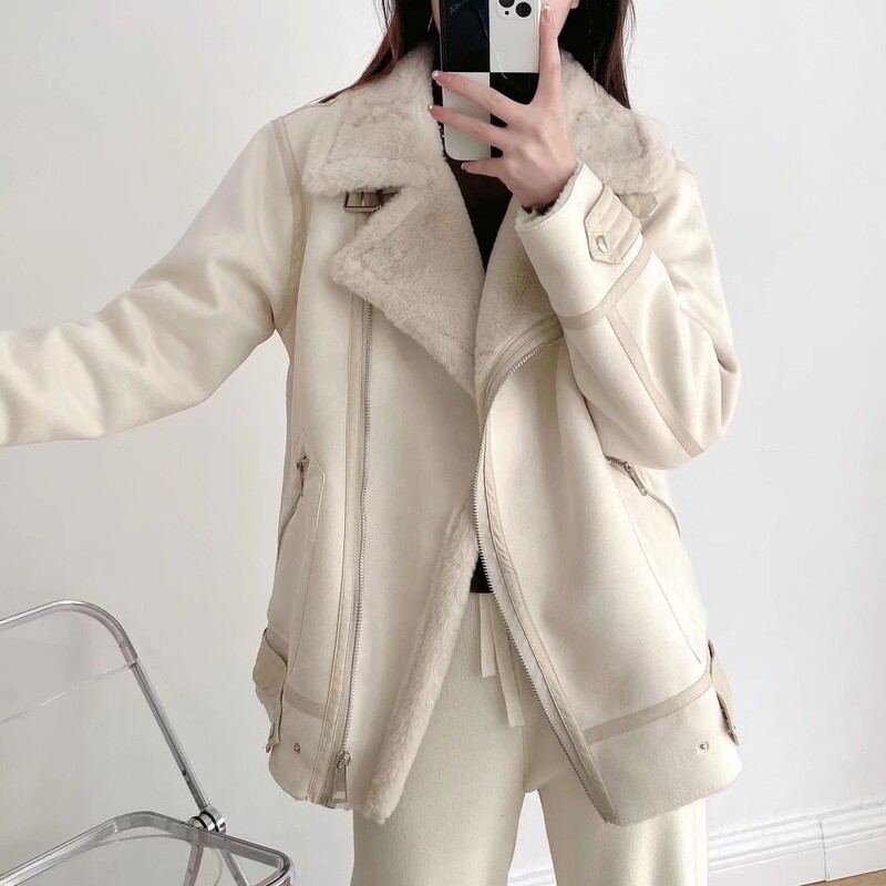 PB&ZA ženska odjeća 2024. nova ulična modna svestrana debela topla dvostrana jakna od umjetnog krzna