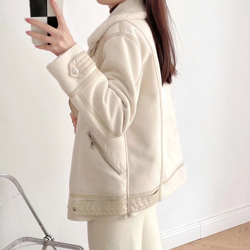 PB&ZA ženska odjeća 2024. nova ulična modna svestrana debela topla dvostrana jakna od umjetnog krzna