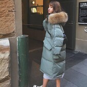 Parka s ovratnikom od pravog krzna Ženska zimska puhasta jakna 2018. Zimska jakna Ženska debela snježna odjeća Zimski kaput Ženska odjeća Ženska jakna