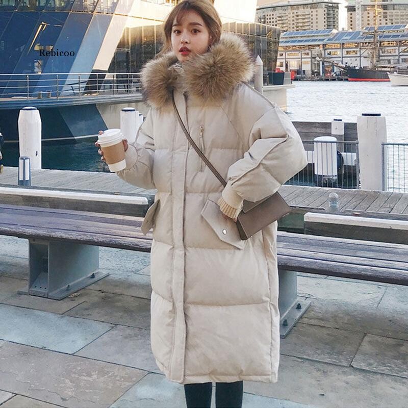 Parka s ovratnikom od pravog krzna Ženska zimska puhasta jakna 2018. Zimska jakna Ženska debela snježna odjeća Zimski kaput Ženska odjeća Ženska jakna