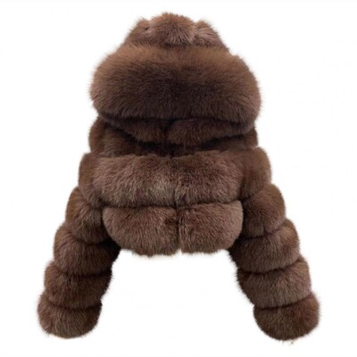 Kratka jakna Ženska zimska kaput od umjetnog krzna, plišana pahuljasta vodootporna toplinska jakna s kapuljačom od nerca, deblji kaput za maturalnu večer