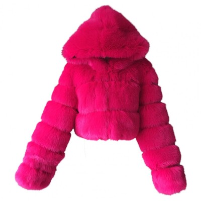Kratka jakna Ženska zimska kaput od umjetnog krzna, plišana pahuljasta vodootporna toplinska jakna s kapuljačom od nerca, deblji kaput za maturalnu večer