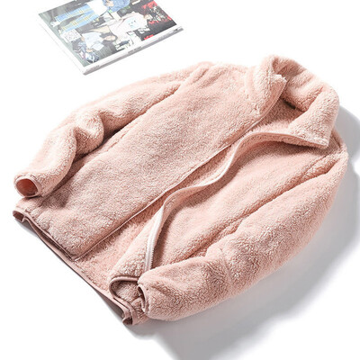 Rimocy krae kohev jakk, naiste 2024. aasta sügistalvine soe tõmblukuga ülerõivas, naine, Harajuku ühevärviline fliisjakk, naiste