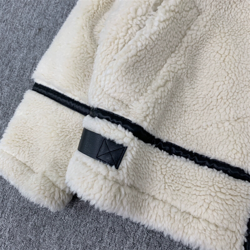 RZRA 2024 uus paks soe mood lahtiselt sobivat värvi kõik sobivad lambaliha sametmantel hirvenahast sametvoodriga jope