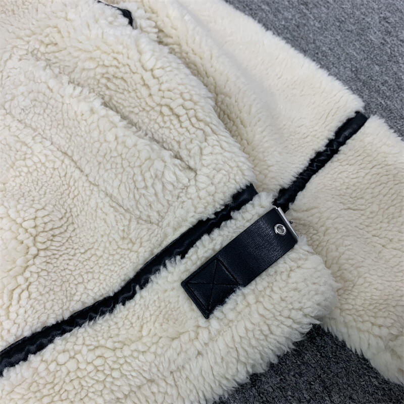 RZRA 2024 uus paks soe mood lahtiselt sobivat värvi kõik sobivad lambaliha sametmantel hirvenahast sametvoodriga jope