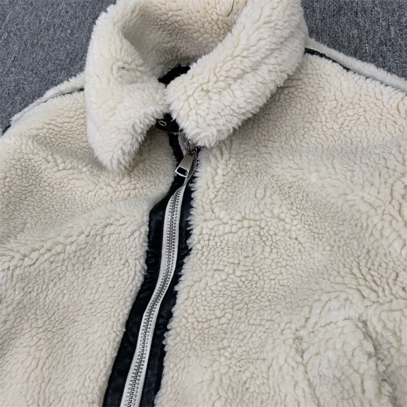 RZRA 2024 uus paks soe mood lahtiselt sobivat värvi kõik sobivad lambaliha sametmantel hirvenahast sametvoodriga jope