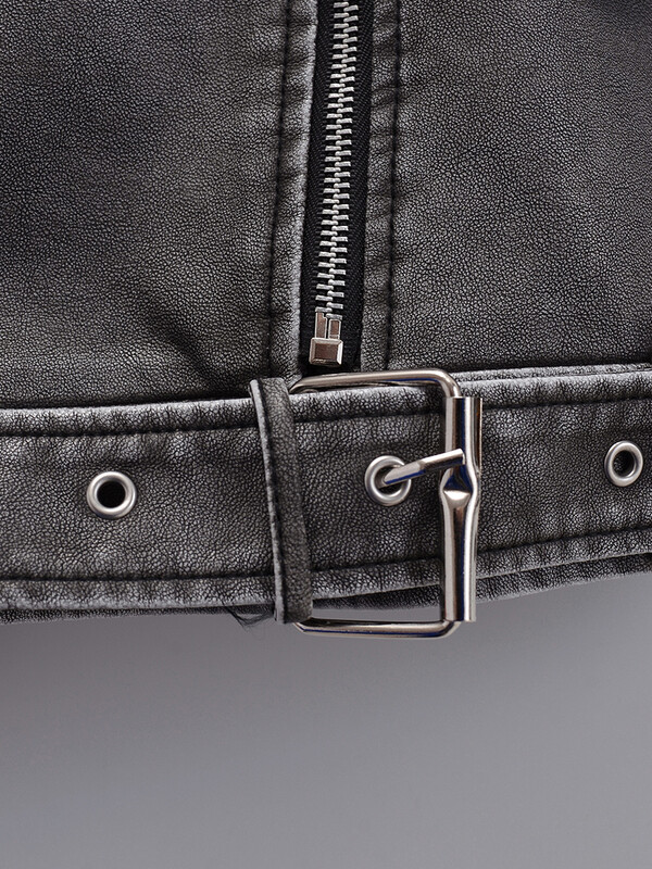 Ailegogo kevad-sügis naiste lahtised retro-pu kunstnahast jope Vintage naiste tõmblukuga rihm Moto-rattamantel šikk välisrõivad