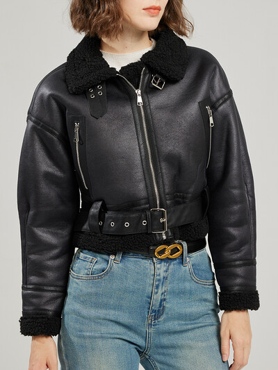 Ailegogo sügistalv naiste retro lahtised paksud, soojad kunstlammast karusnahast jope Tänavarõivad Naiste tõmblukuga vöömantel välisrõivad