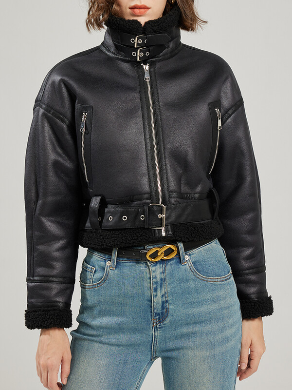 Ailegogo sügistalv naiste retro lahtised paksud, soojad kunstlammast karusnahast jope Tänavarõivad Naiste tõmblukuga vöömantel välisrõivad