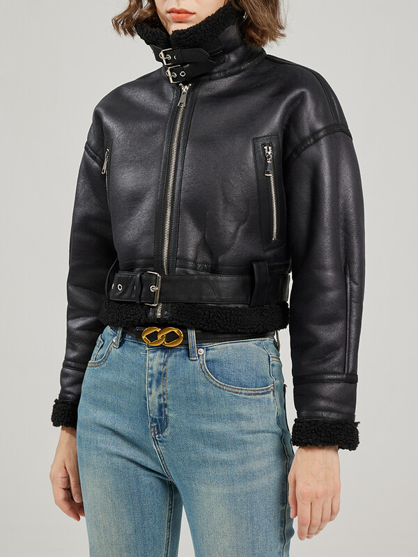 Ailegogo sügistalv naiste retro lahtised paksud, soojad kunstlammast karusnahast jope Tänavarõivad Naiste tõmblukuga vöömantel välisrõivad